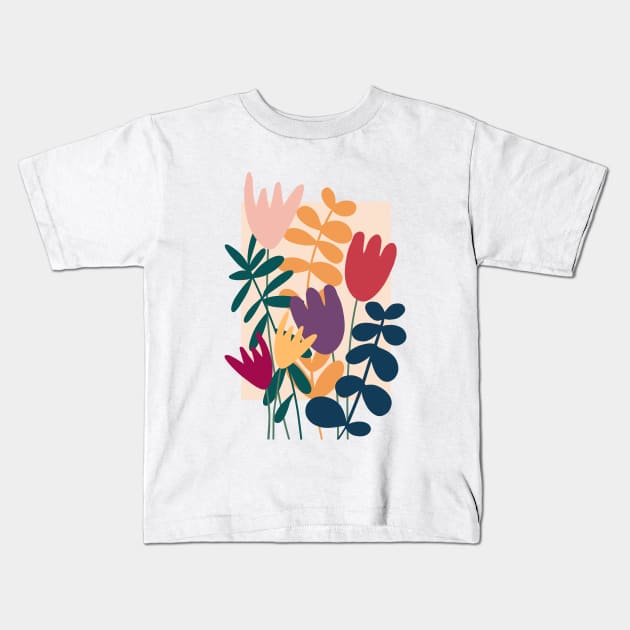 Abstract Flower Market Illustration 6 Kids T-Shirt by gusstvaraonica